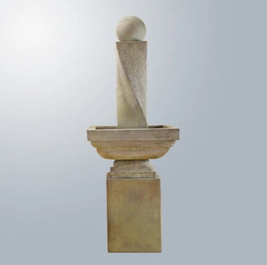 Giannini Garden Mod Twist Fountain Tall With Ball